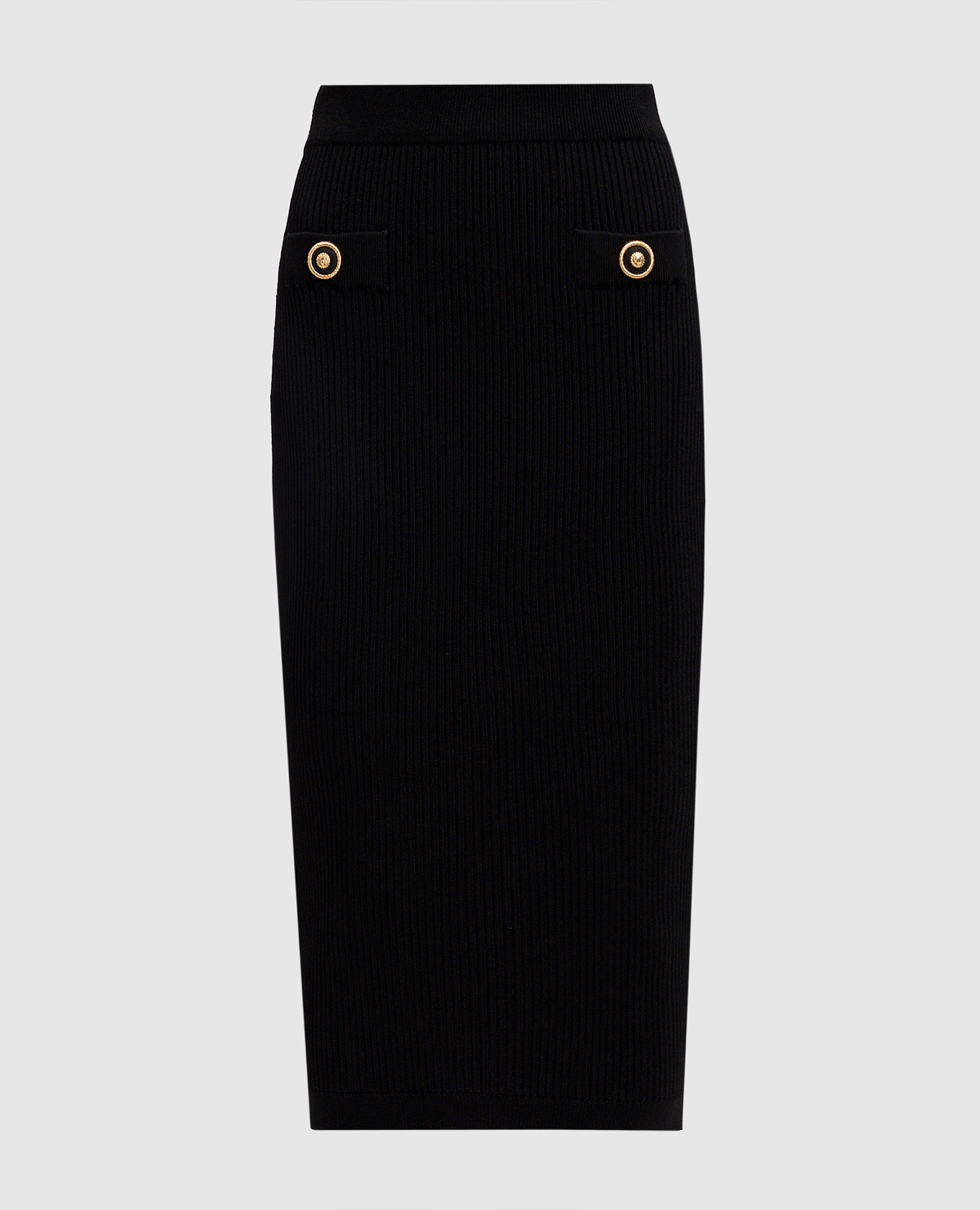 

Black ribbed midi skirt Balmain