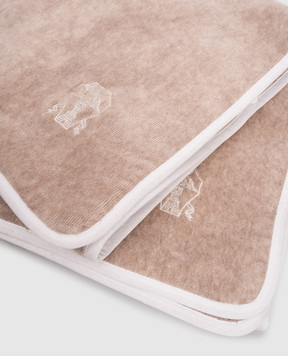 Brunello Cucinelli Set of beige terry towels with logo emblem MLB925155
