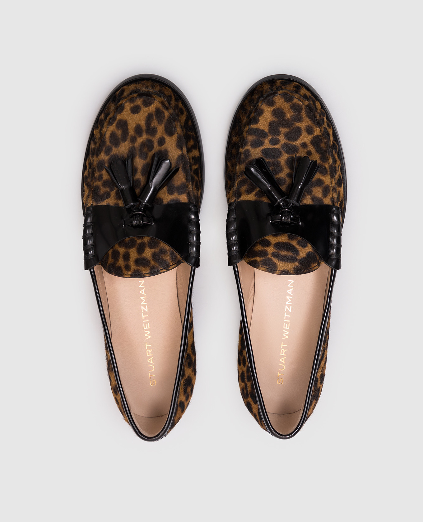 

Brown leather LOTTIE loafers in animal print Stuart Weitzman
