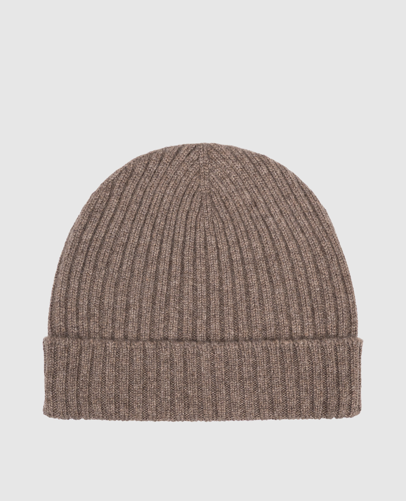 Brown ribbed cashmere hat Agnona