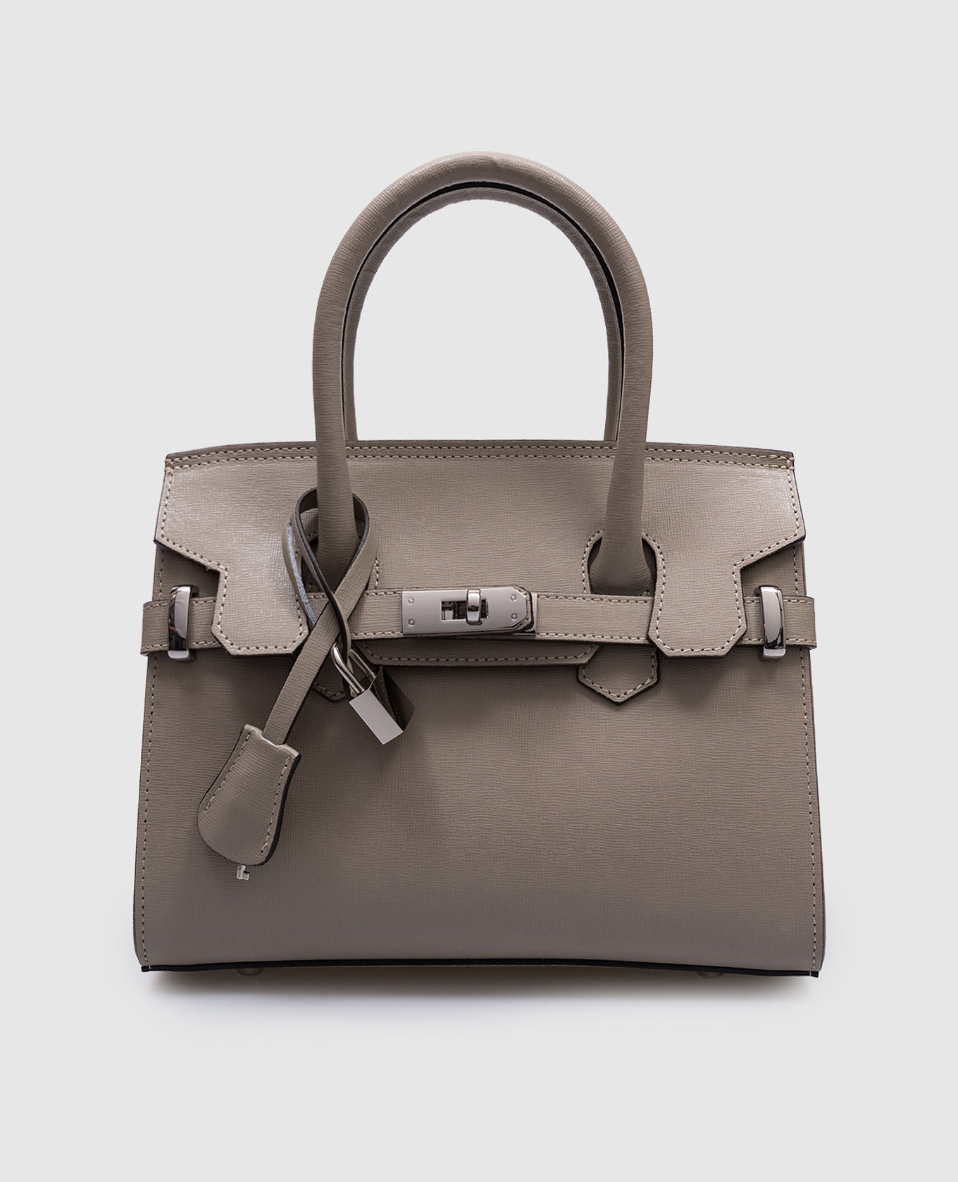 

Beige leather satchel bag with straps Gianni Notaro, Бежевый