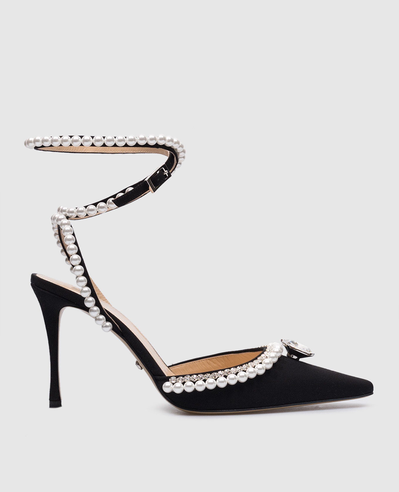 

Elizabeth crystal and beaded slingbacks in black Mach&Mach