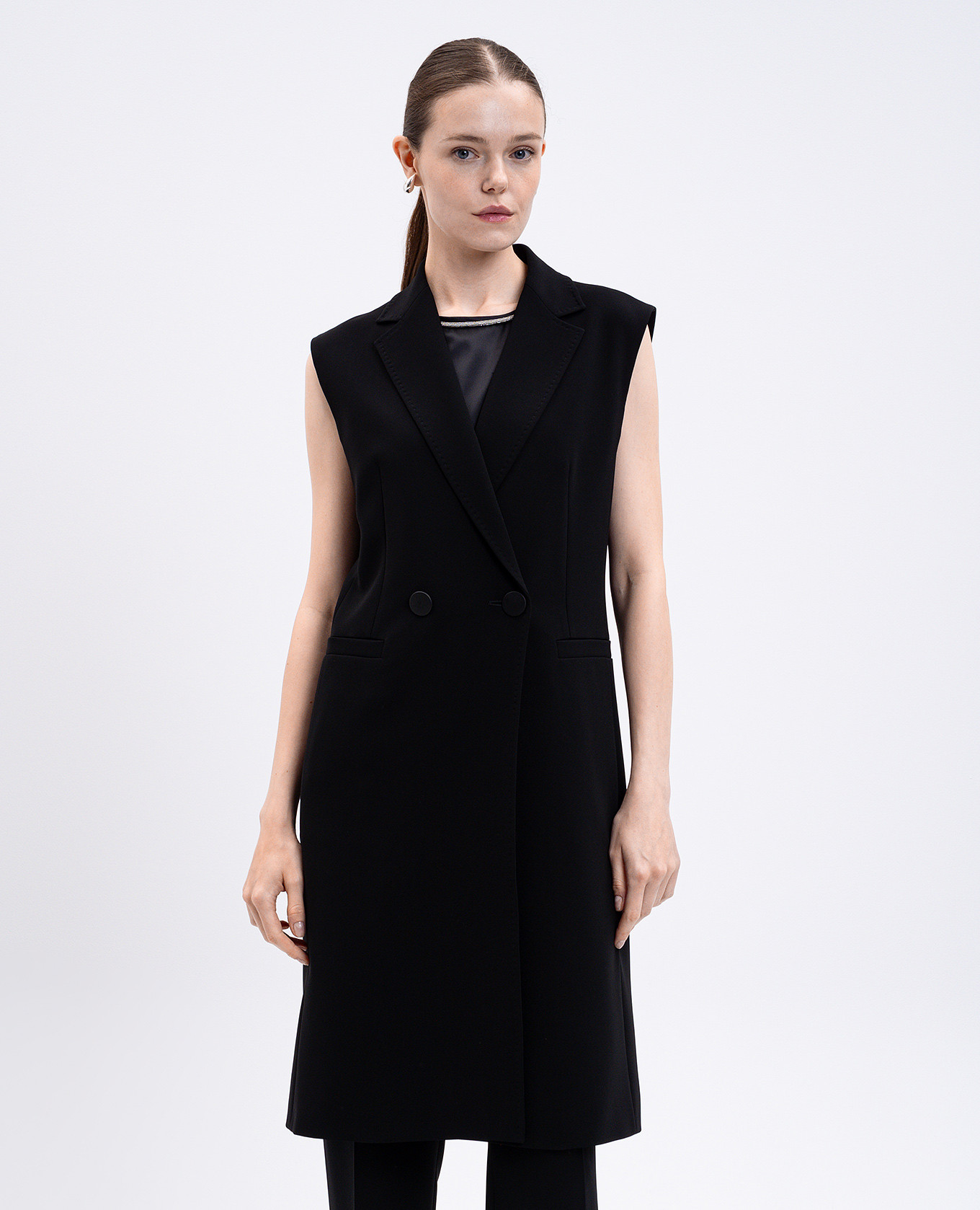 

Black elongated double-breasted vest ZENA Max Mara