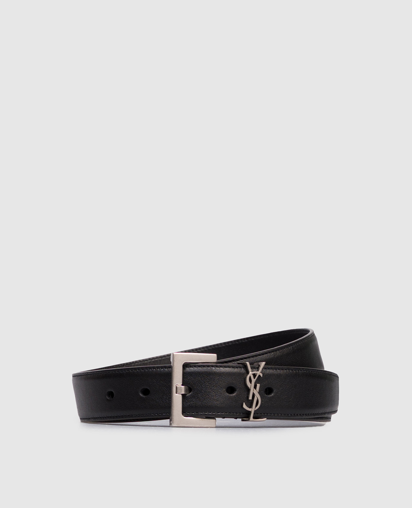 

Cassandre black leather belt with monogram logo Saint Laurent