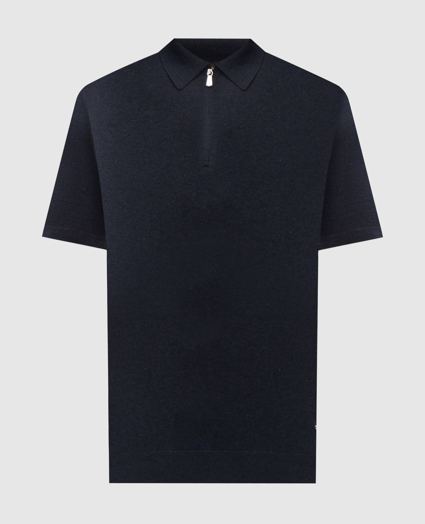 

Blue silk polo shirt with logo Enrico Mandelli