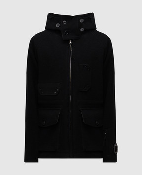 C.P. Company Black wool jacket with logo MOW148A006168A