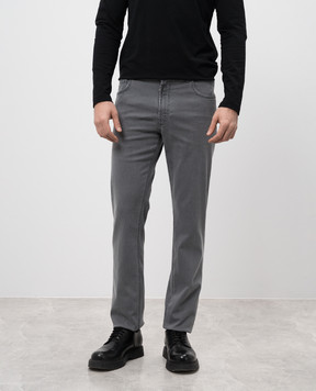 Stefano Ricci Gray jeans with logo patch MFT51B3160T62BK