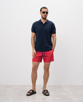 Vilebrequin Red Micro Ronde Des Tortues Rainbow Print Swim Shorts MAHAJ139