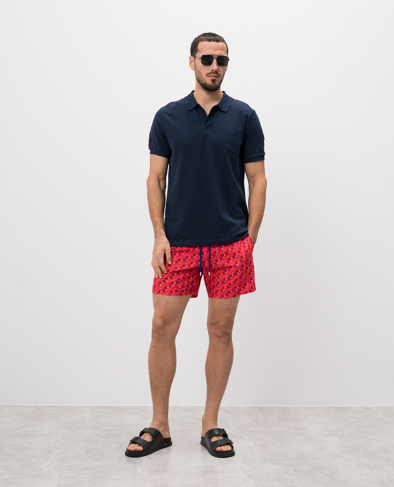 

Red Micro Ronde Des Tortues Rainbow Print Swim Shorts Vilebrequin