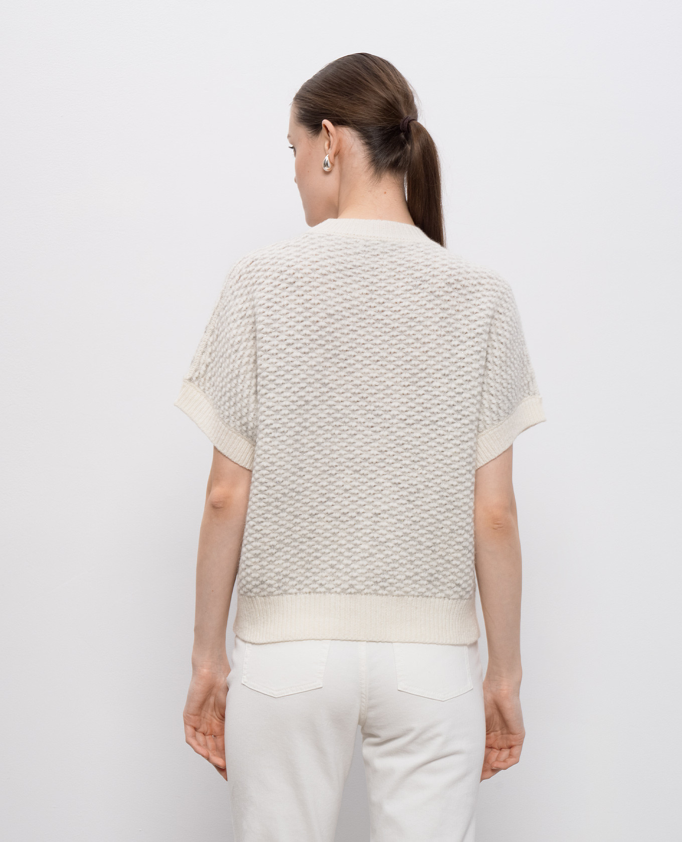 Beige alpaca wool sweater with lurex Peserico 4