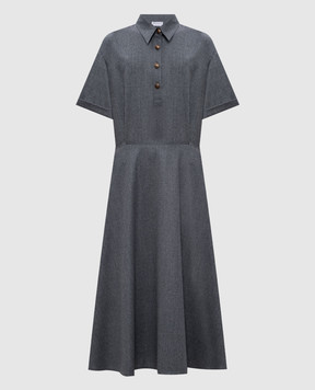 Brunello Cucinelli Gray wool midi dress ME226A5416