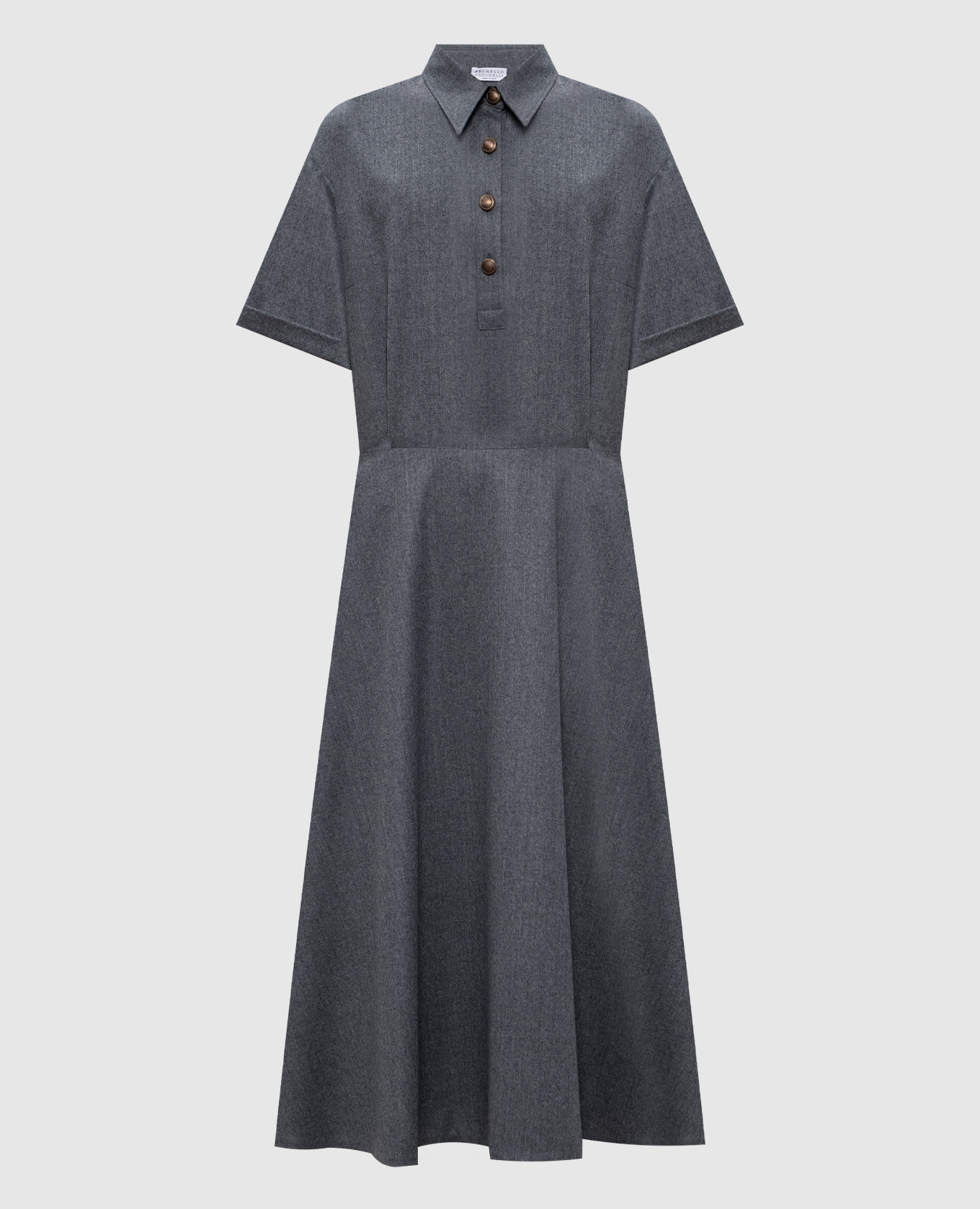 

Gray wool midi dress Brunello Cucinelli, Grey