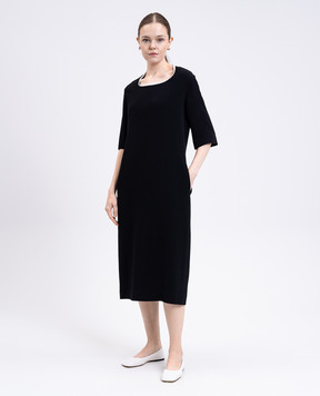 The Row Sayuri black midi dress 9047W1275