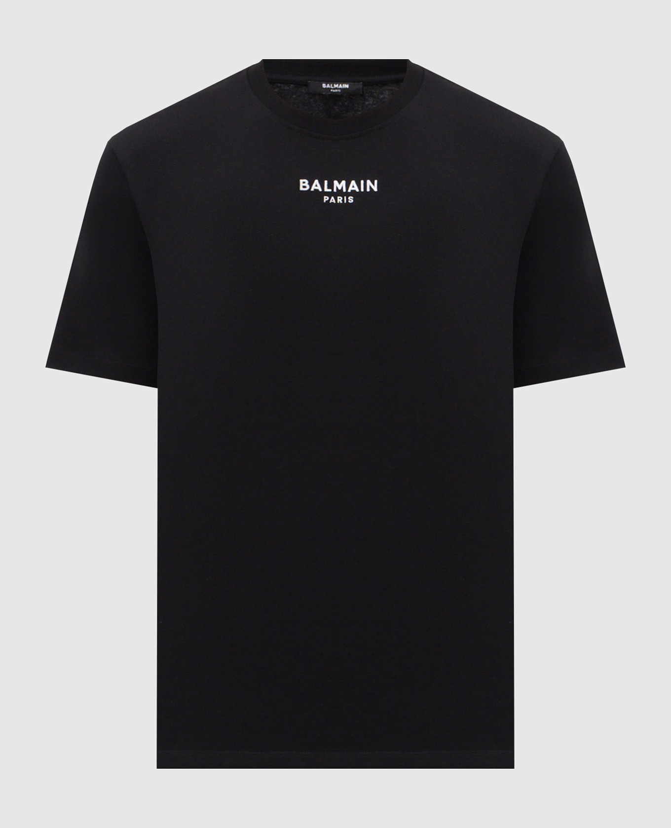 Black T-shirt with embroidered logo Balmain