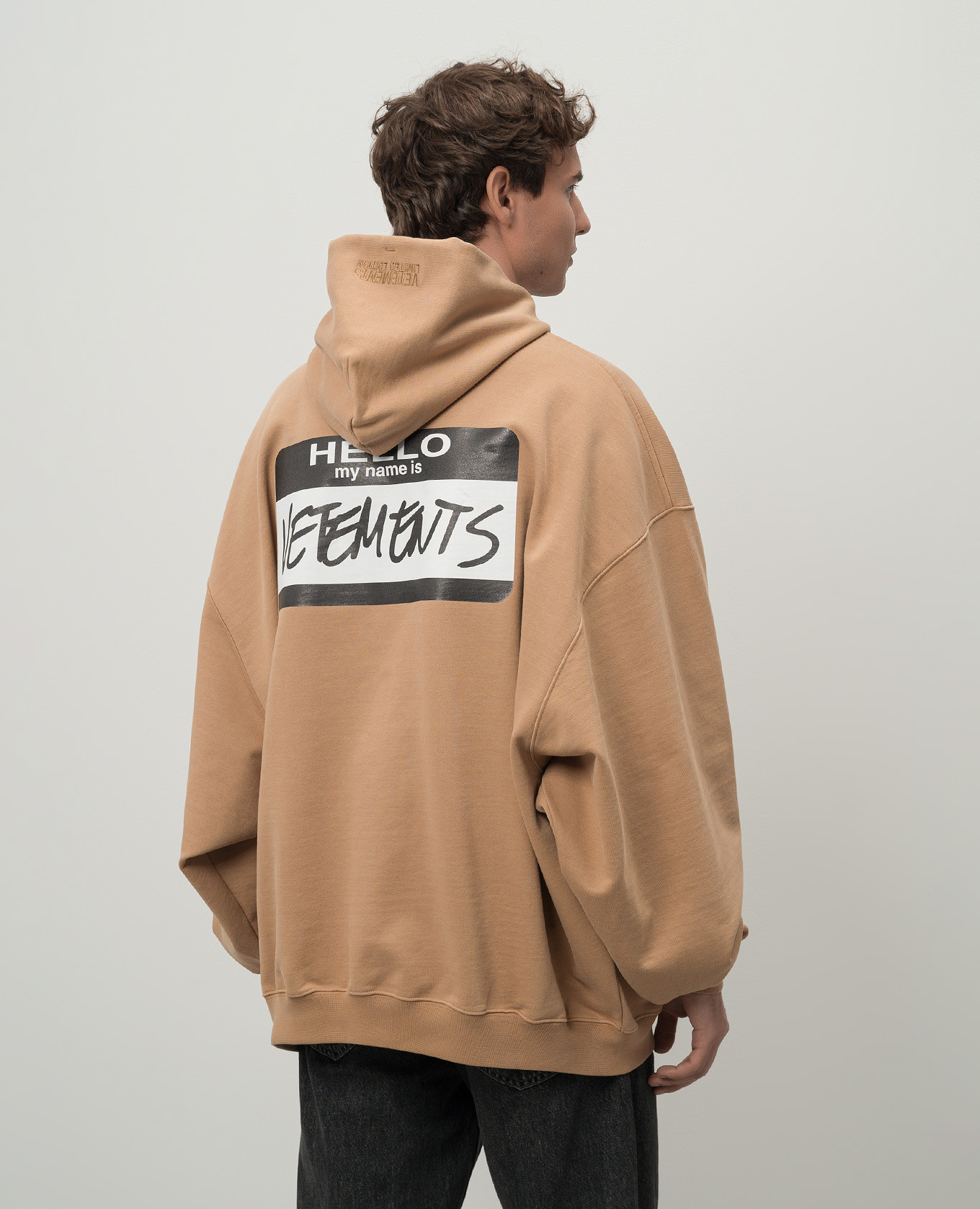 

Beige logo hoodie Vetements