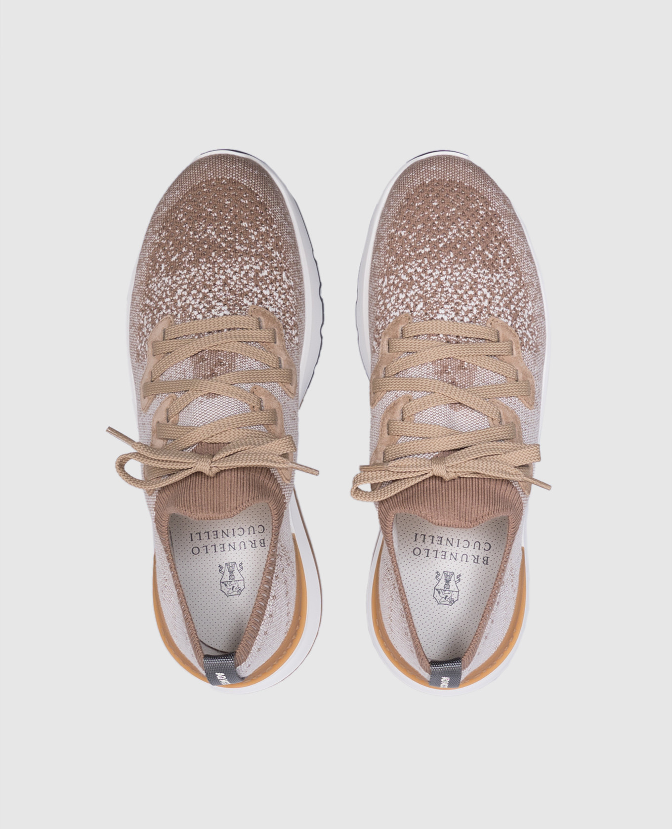

Brown sneakers with textured logo Brunello Cucinelli