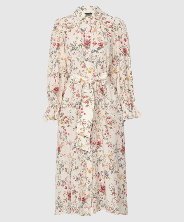 アウトレット★ Weekend MaxMara シルク花柄ドレス CIAD Max Mara Weekend - Ciad beige floral print silk shirt dress