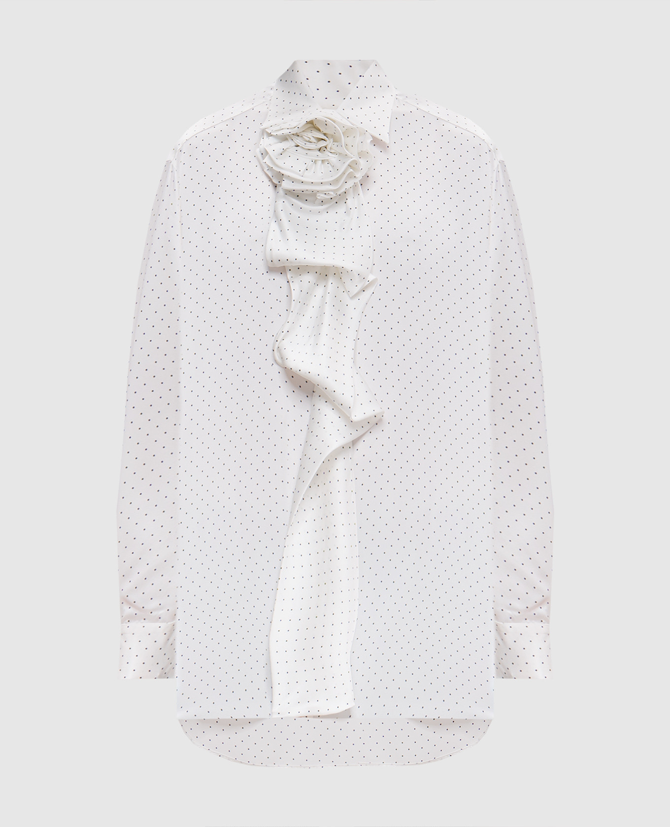 

White silk pea blouse with a brooch Ermanno Scervino