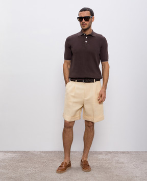 Valentino Beige Bermuda shorts with jute and silk 6V3RDE30AKJ