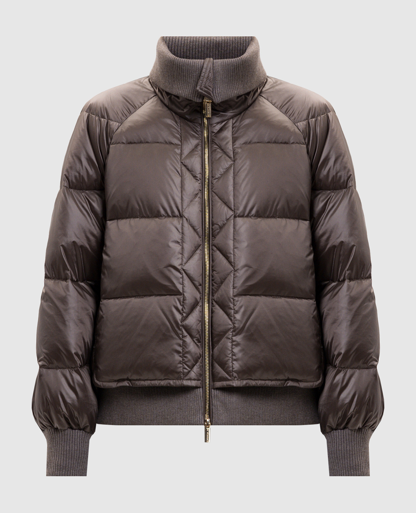 

Brown down jacket with embroidered emblem Be Florence