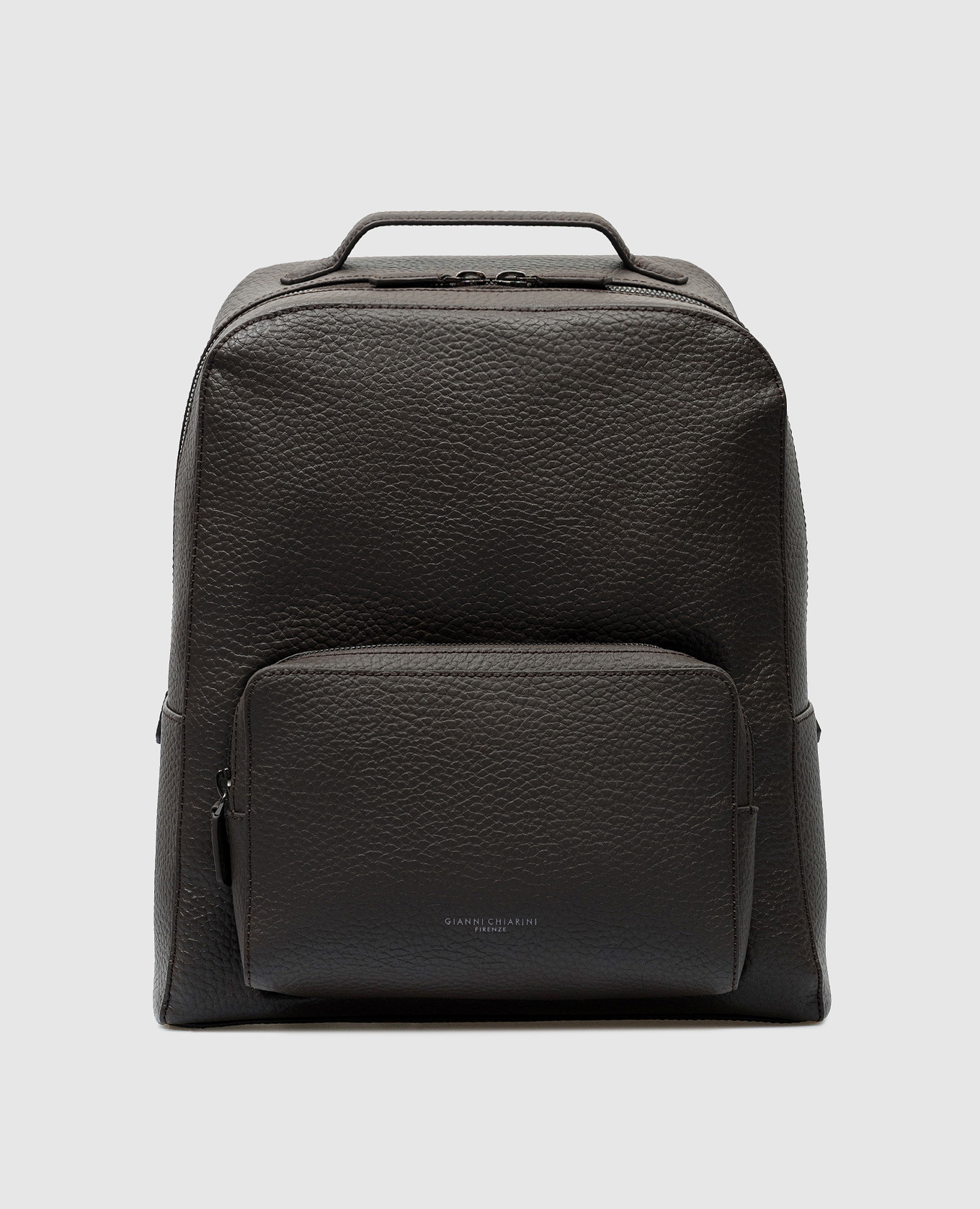 

Brown leather backpack with logo Gianni Chiarini