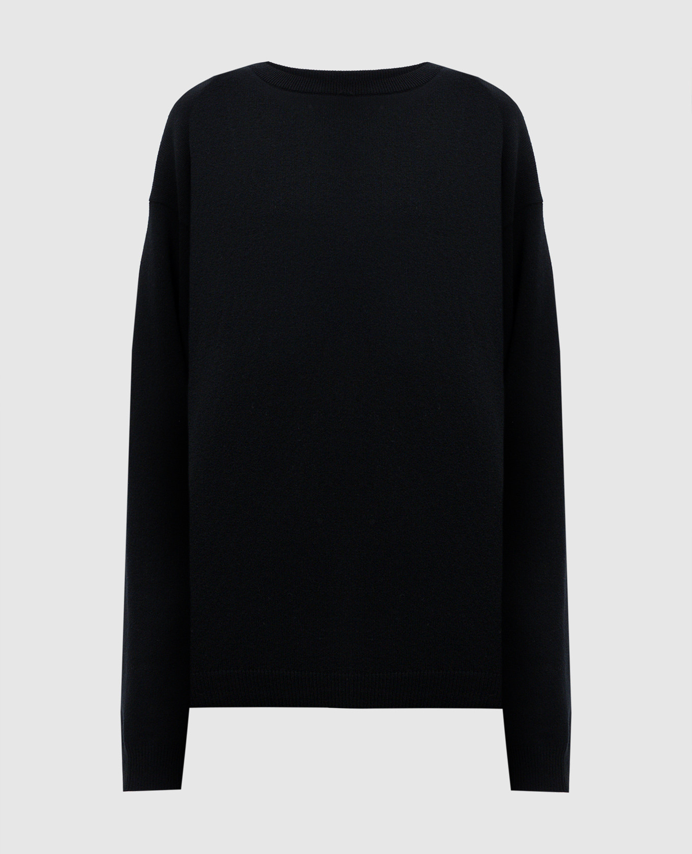 Black wool sweater with logo pattern y`s yamamoto