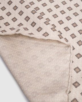 Brunello Cucinelli Beige double-sided printed silk pachet scarf MI8750091
