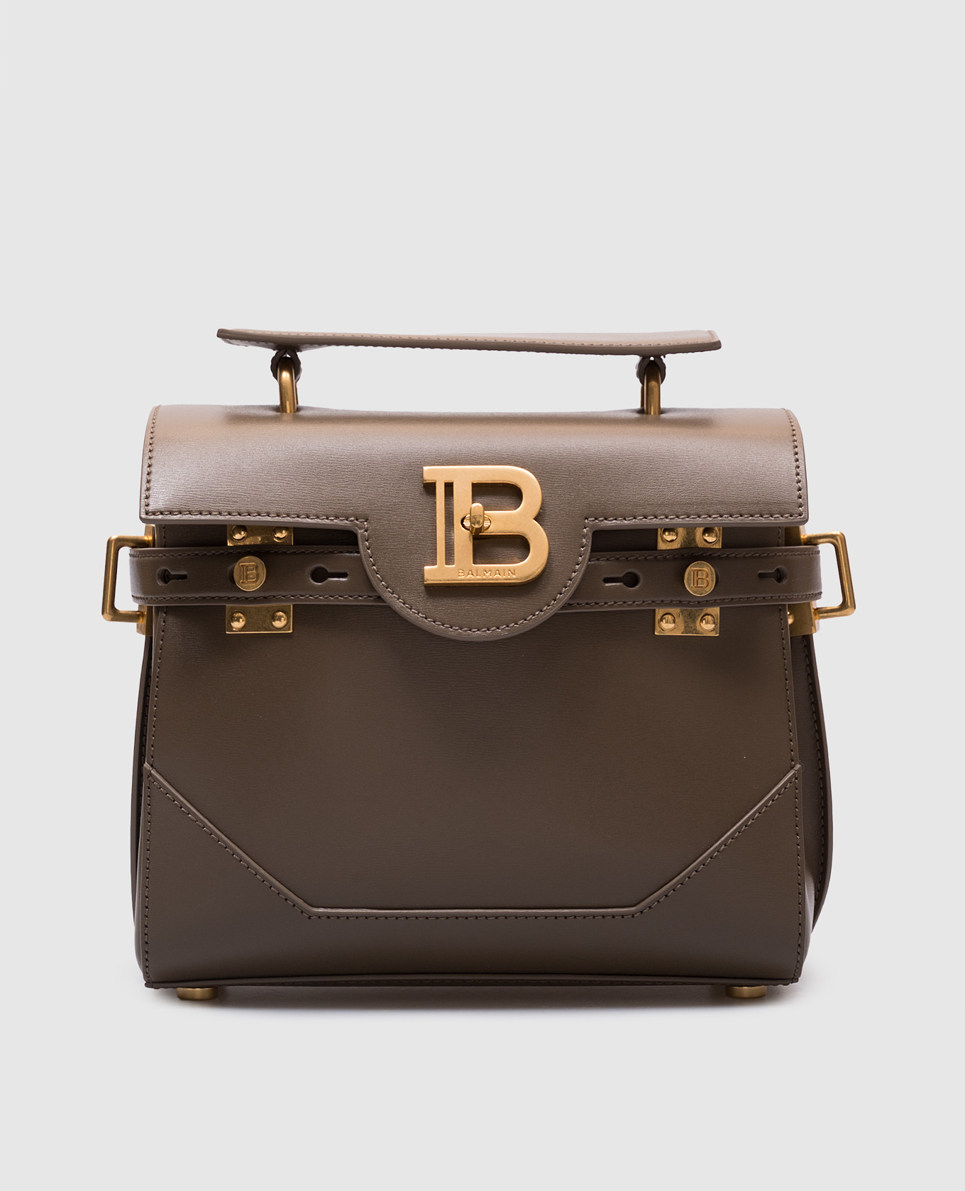 

Brown leather satchel bag B-Buzz 23 Balmain