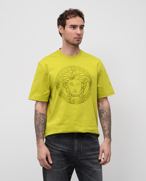 Versace Green T-shirt with Medusa emblem embroidery 10133021A13433