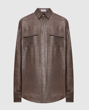Brunello Cucinelli Brown blouse with wool MB150NC106