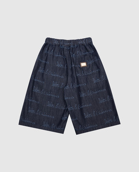 Dolce&Gabbana Children's blue denim shorts with logo L43Q59LDC87812+