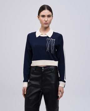 Rokh Blue jumper with logo R3CA95