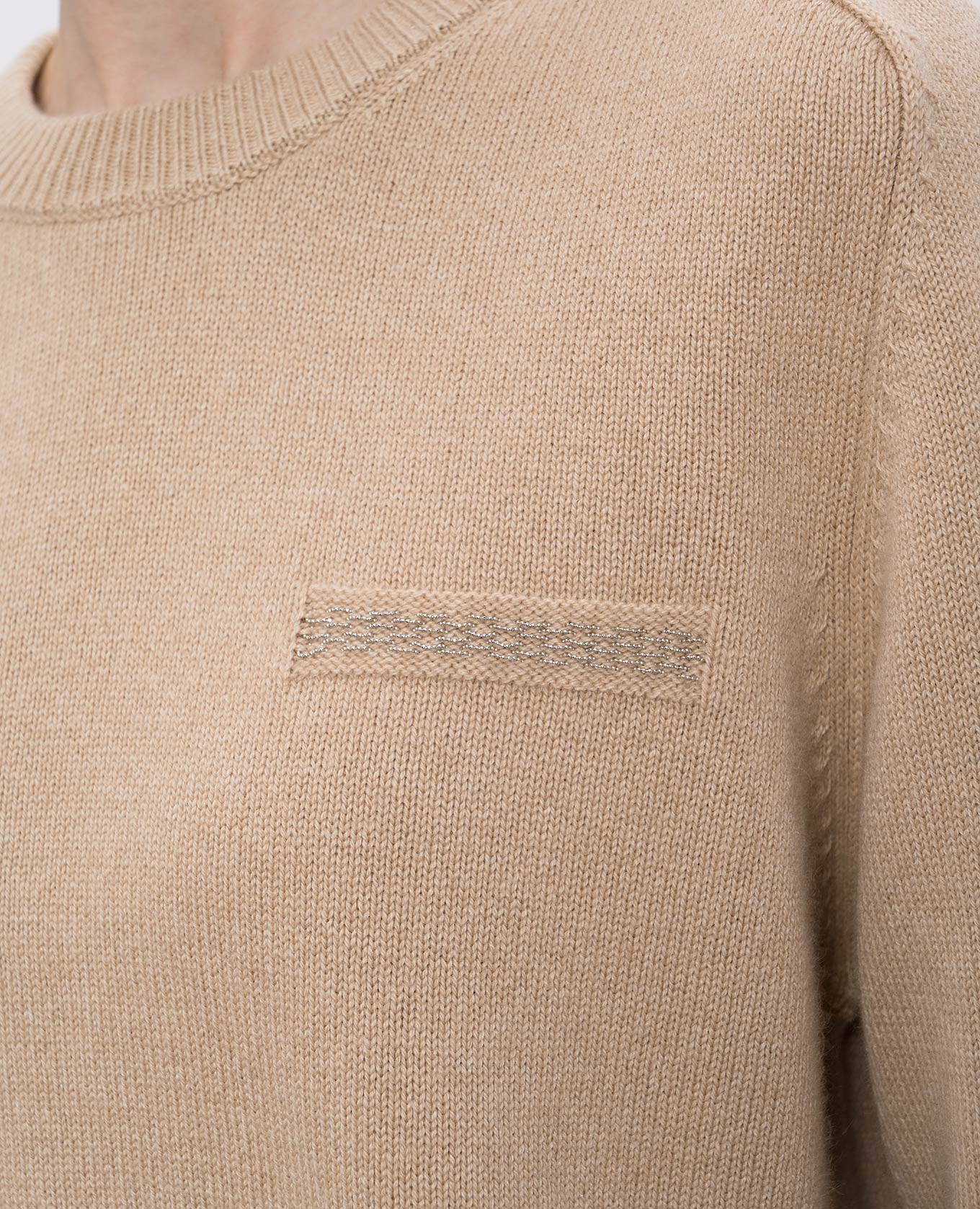 

Beige wool, silk and cashmere sweater Peserico
