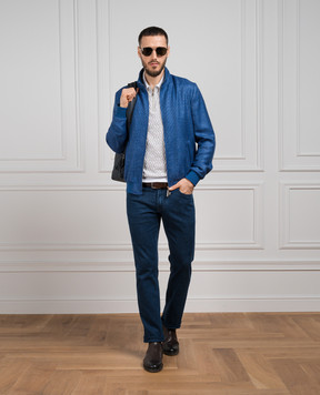 Stefano Ricci Blue jacket made of cashmere, silk and linen MZJ4100160C107HA