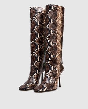 Le Silla VITTORIA leather boots with reptile print 4362E090BXPPDUR