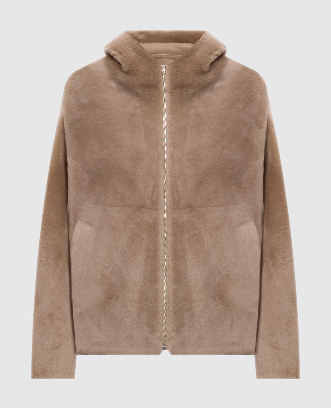 Beige sheepskin coat