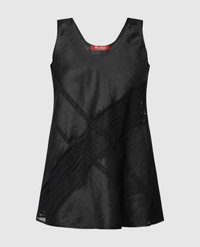 Max Mara Black EBRIDI top with lace EBRIDI