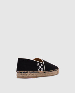 Off-White Black Biarritz espadrilles with Arrow embroidery OMIB007C99FAB001