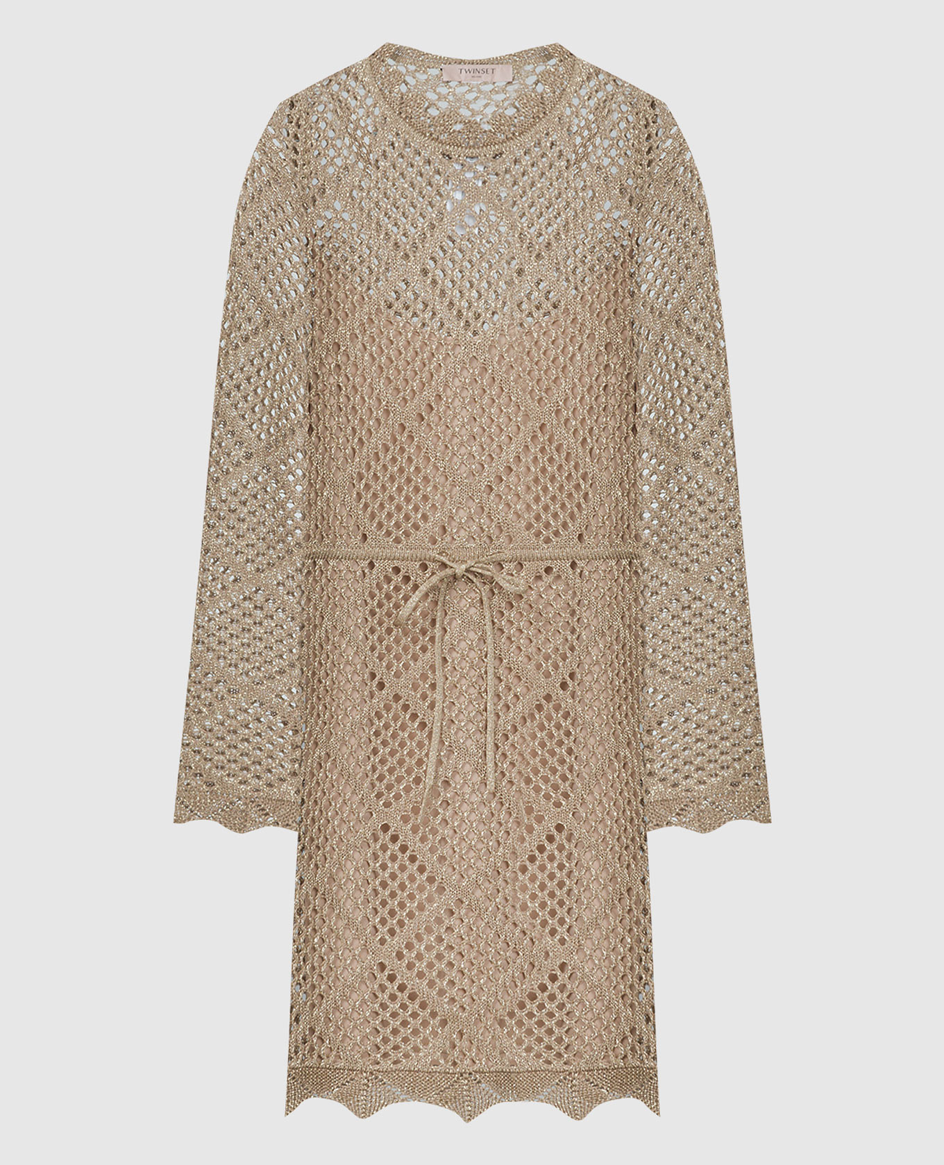 

Brown openwork dress with lurex Twinset