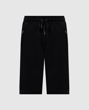 Dolce&Gabbana Black shorts with logo patch GVB7HTG7F2G