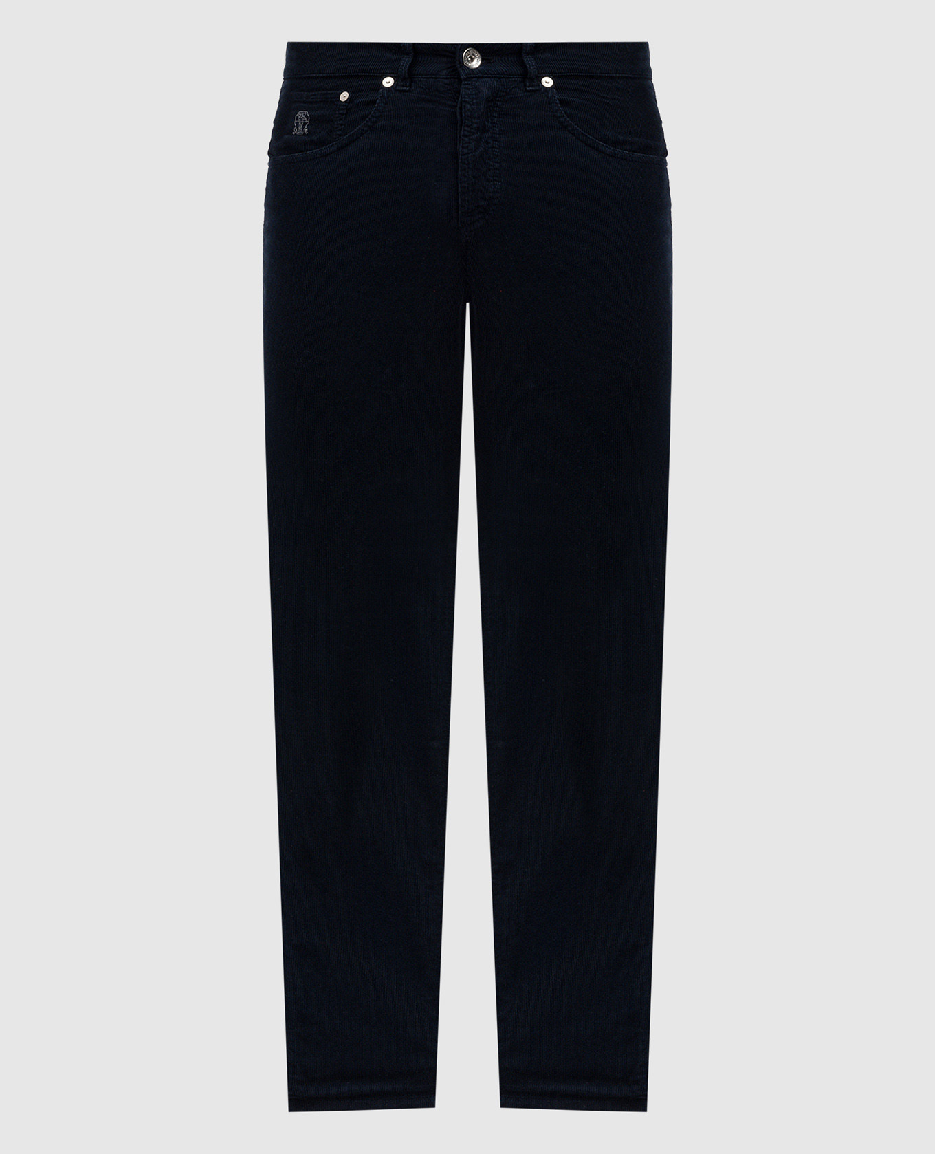 

Blue corduroy pants with logo patch Brunello Cucinelli, Синий