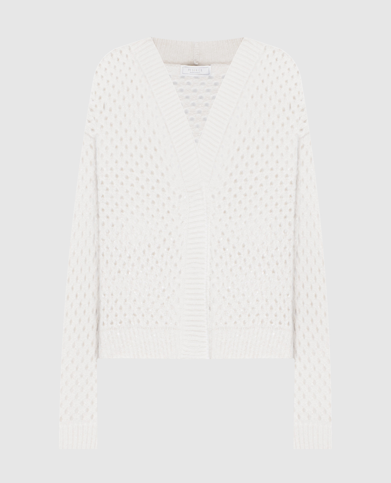 

White openwork alpaca cardigan with sequins Peserico