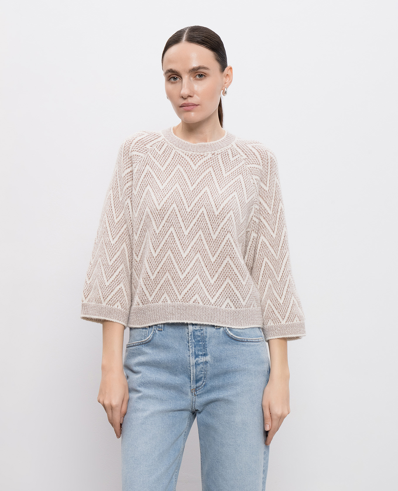 

Patterned wool sweater Peserico, White