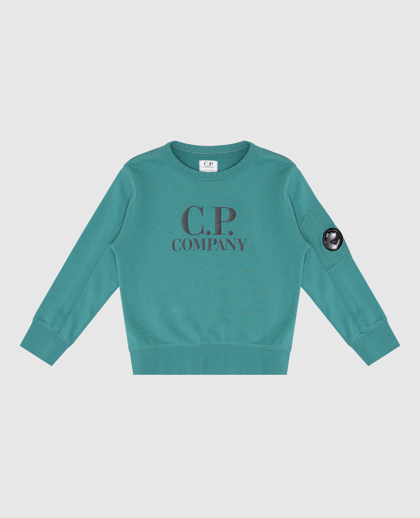 Children&#39;s green sweatshirt with logo print C.P. Company