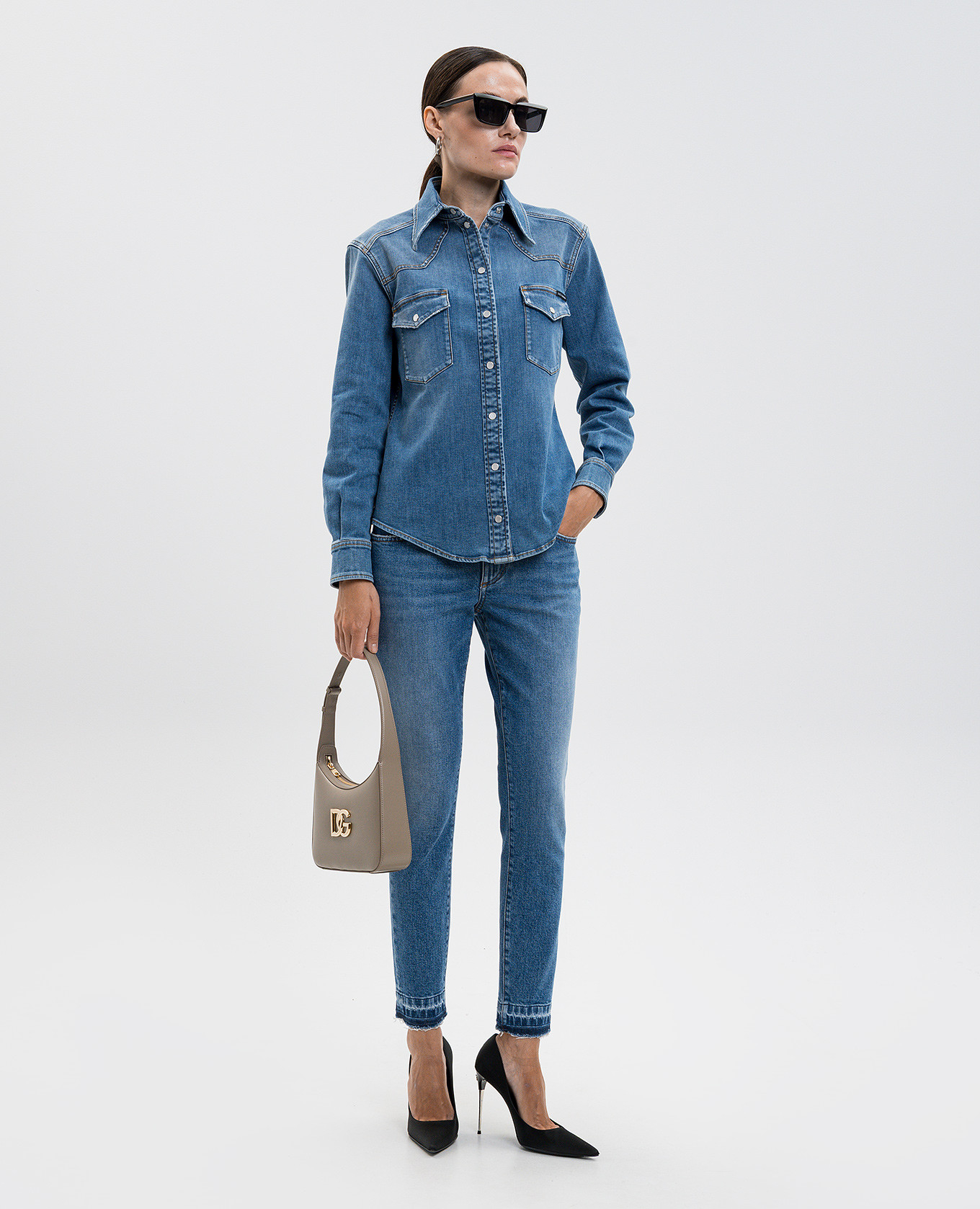 

Blue skinny jeans with logo Dolce&Gabbana