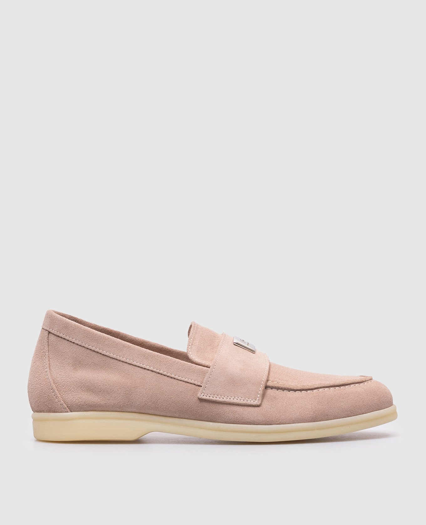 

Beige suede loafers with logo plate Babe Pay Pls