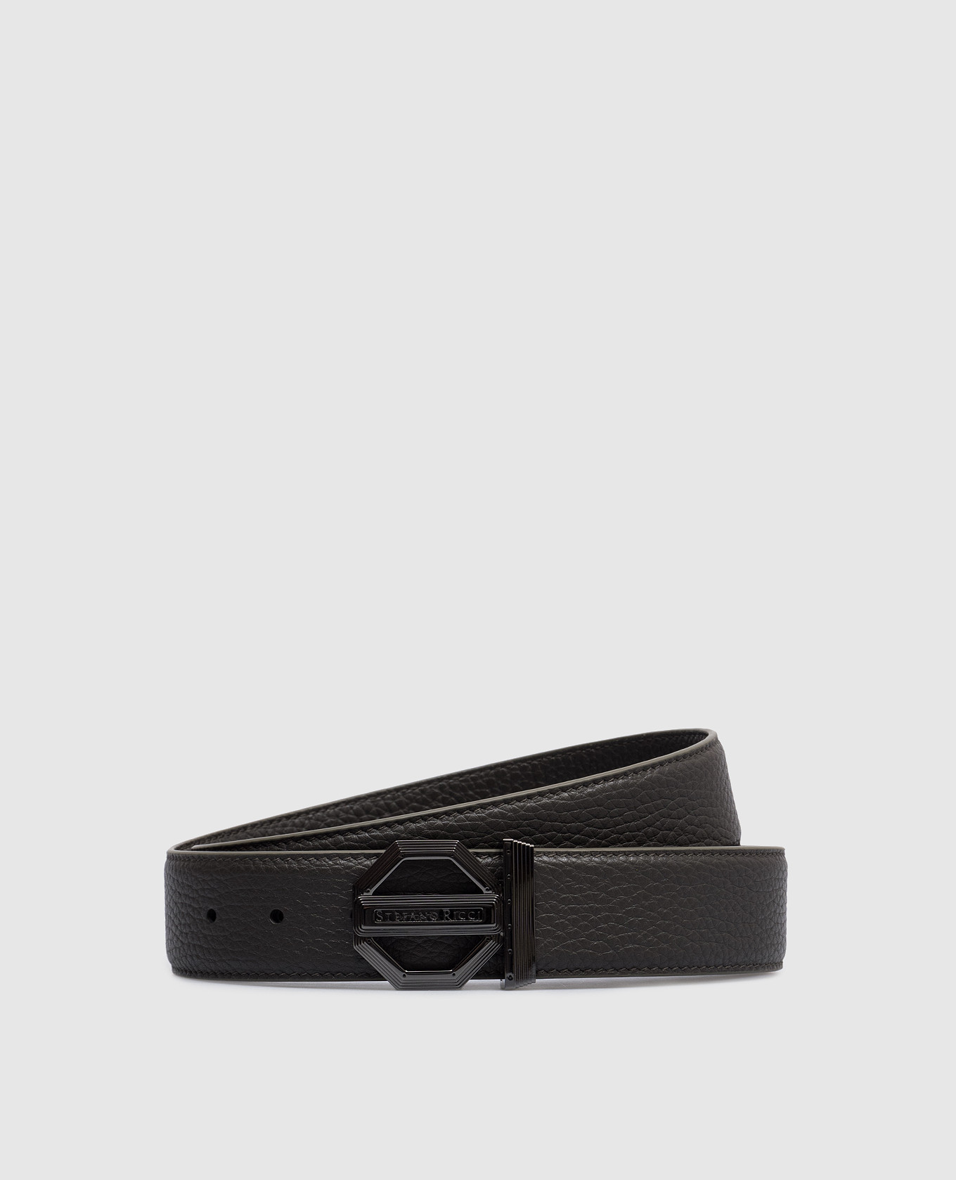 

Green leather belt with logo Stefano Ricci