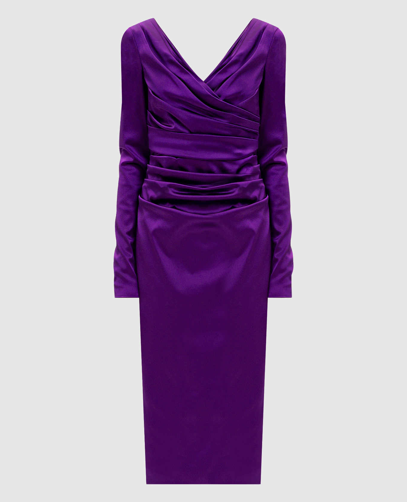 Purple midi dress with drapery Dolce&Gabbana