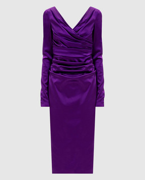 Dolce&Gabbana Purple midi dress with drapery F6DJFTFURHM
