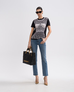 Balmain Black T-shirt with print EF1EF000GE48